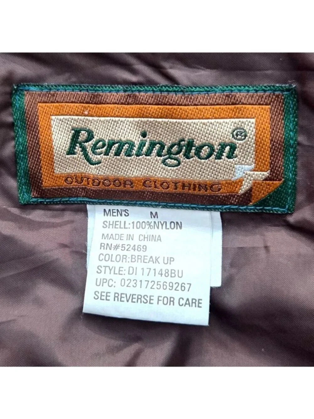 Remington Mens Camouflage Jacket Hunting Outdoor Style Size M